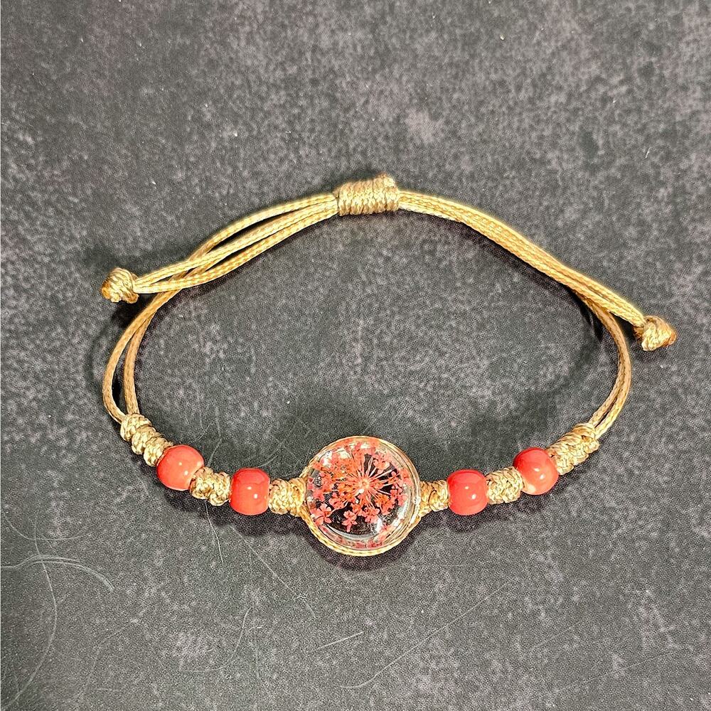 FREE with bundle! Boutique New double glass dome dandelion adjustable bracelet